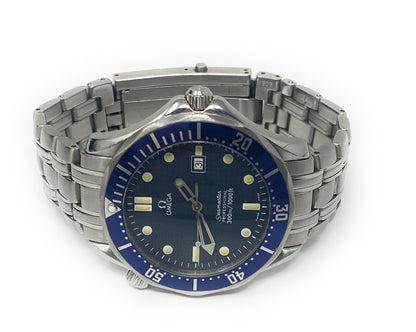 Omega Seamaster 300M Blue Dial James Bond S. Steel Bracelet Max Wrist 7.5"