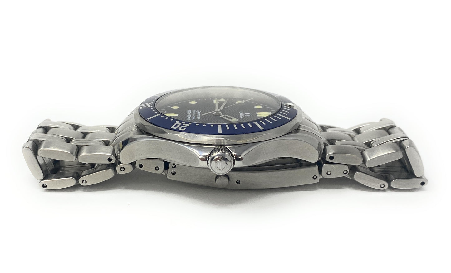 Omega Seamaster 300M Blue Dial James Bond S. Steel Bracelet Max Wrist 7.5"