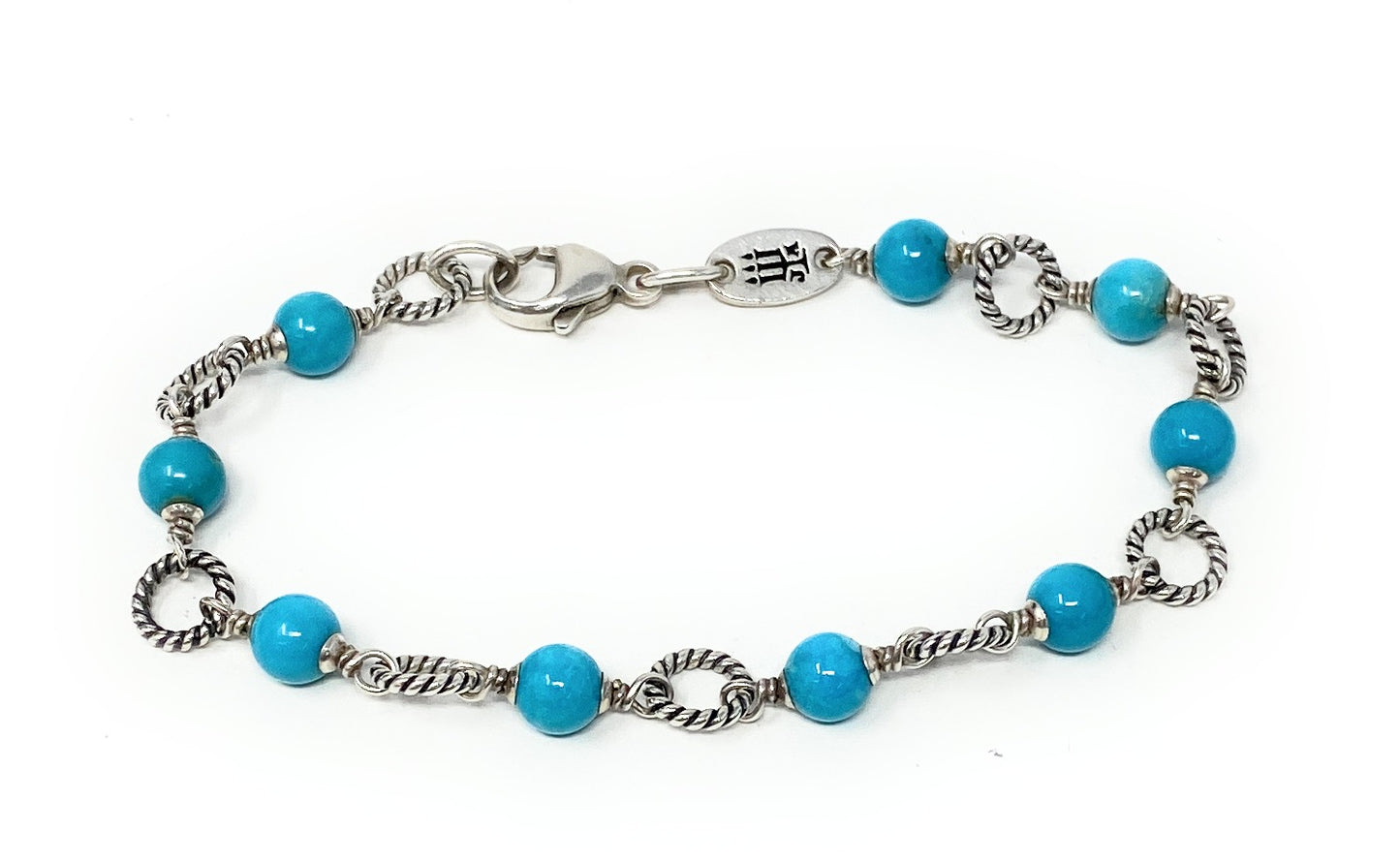 James Avery Turquoise Beaded 925 Sterling Silver Bracelet