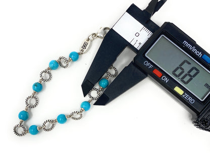James Avery Turquoise Beaded 925 Sterling Silver Bracelet