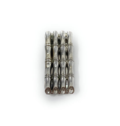 Christian Dior Sterling Silver Bamboo Reed Motif Money Clip Vintage 24.6g