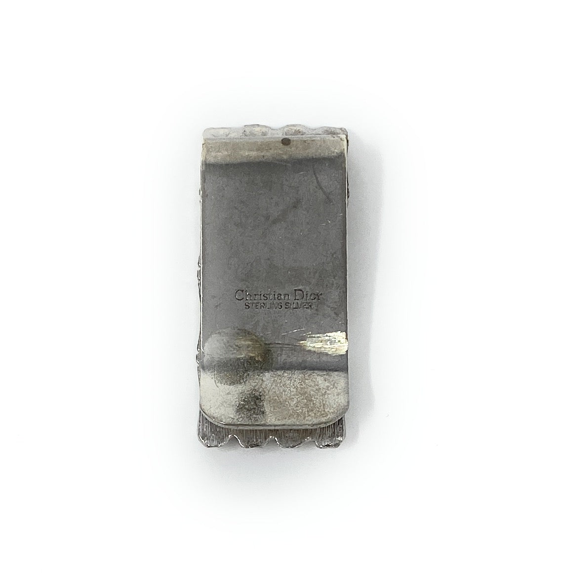 Christian Dior Sterling Silver Bamboo Reed Motif Money Clip Vintage 24.6g