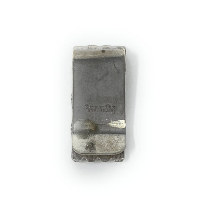 Christian Dior Sterling Silver Bamboo Reed Motif Money Clip Vintage 24.6g