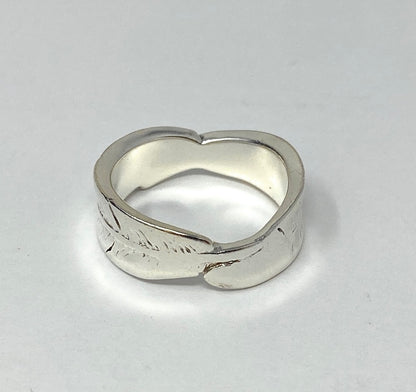 James Avery Sterling Silver 925 Leaf Feather Band Ring Size 9