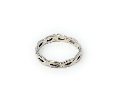 James Avery 925Woven Tresse Braided W/ Charm Loop  Ring Band Size 7.5 Rare