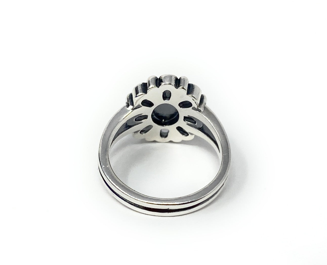James Avery Retired Sterling & Turquoise De Flores Flower Ring Size 9