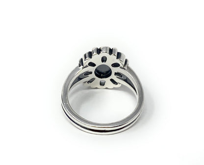James Avery Retired Sterling & Turquoise De Flores Flower Ring Size 9