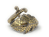 John Hardy 925 18k Ayu Leaf Hinged Cuff