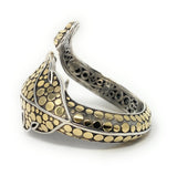 John Hardy 925 18k Ayu Leaf Hinged Cuff