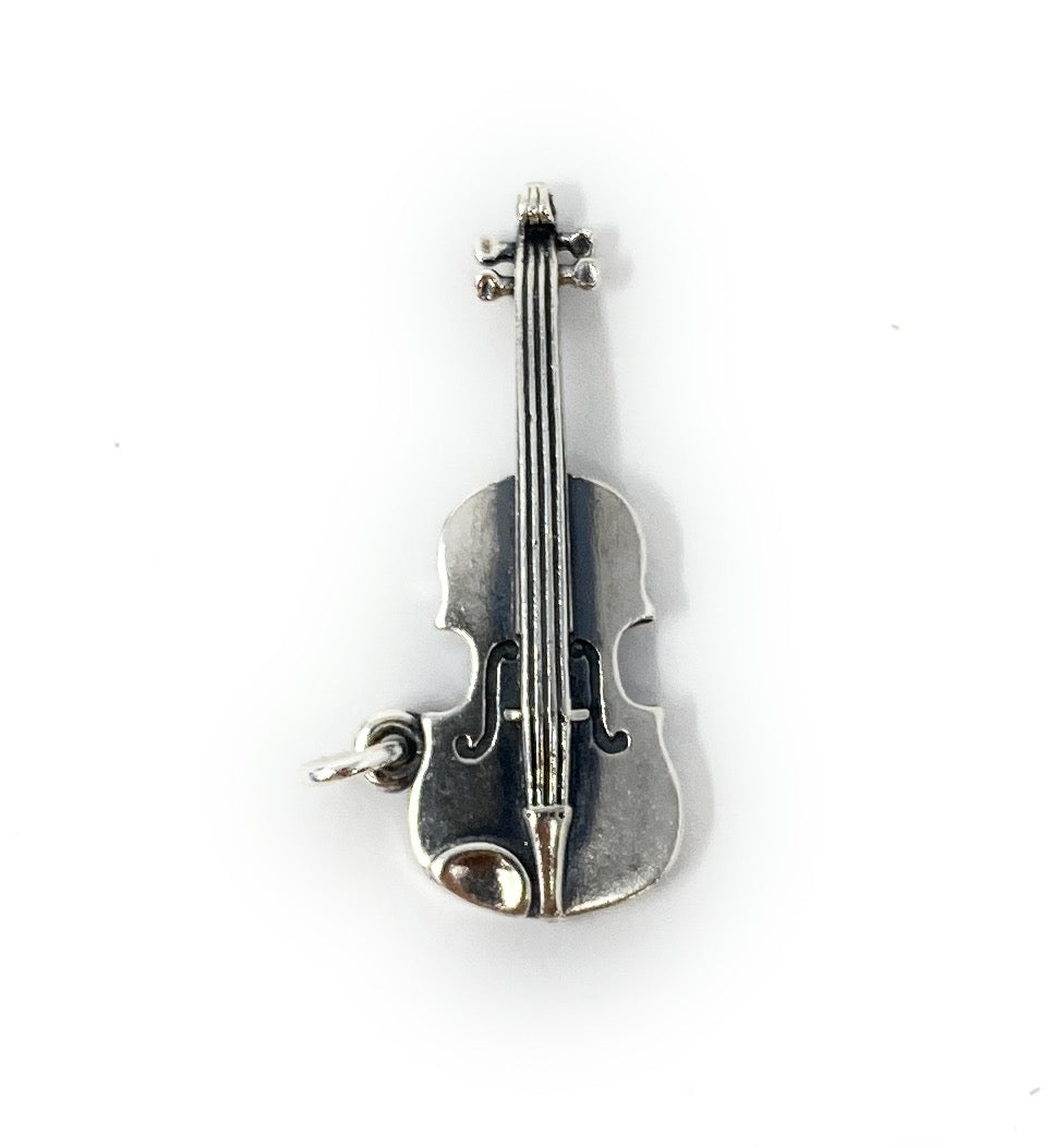 James Avery Retired 3D 925 Silver Violin Charm  Charm Pendant