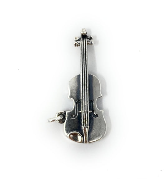 James Avery Retired 3D 925 Silver Violin Charm  Charm Pendant