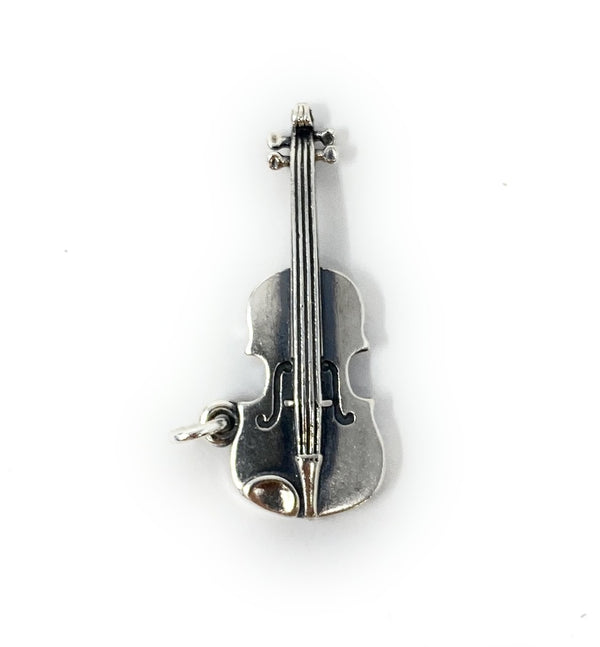 James Avery Retired 3D 925 Silver Violin Charm  Charm Pendant