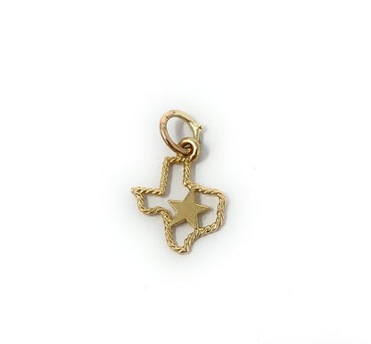 James Avery 14k Gold Texas Star Rope Charm Pendant with Loop .7g