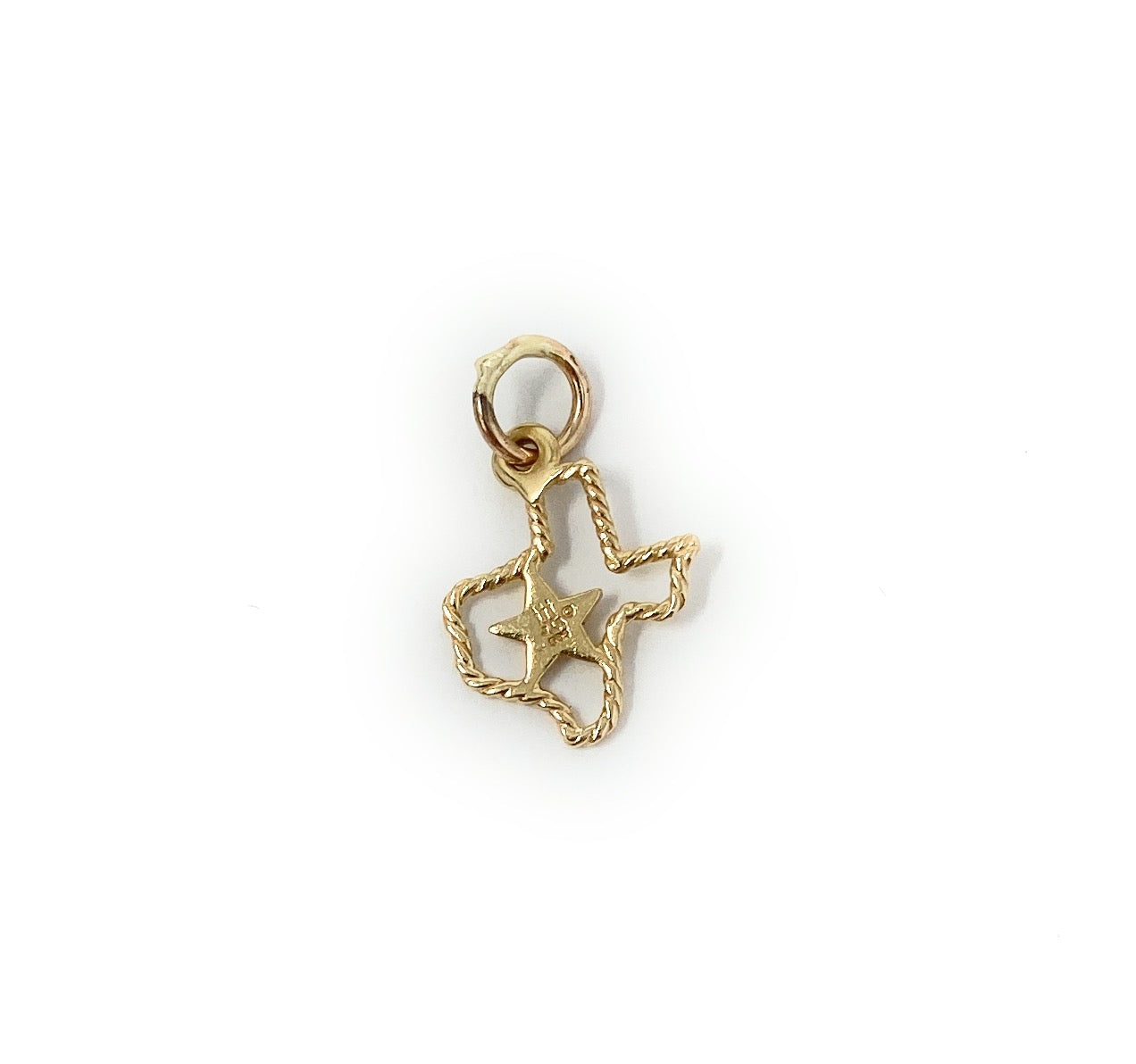James Avery 14k Gold Texas Star Rope Charm Pendant with Loop .7g