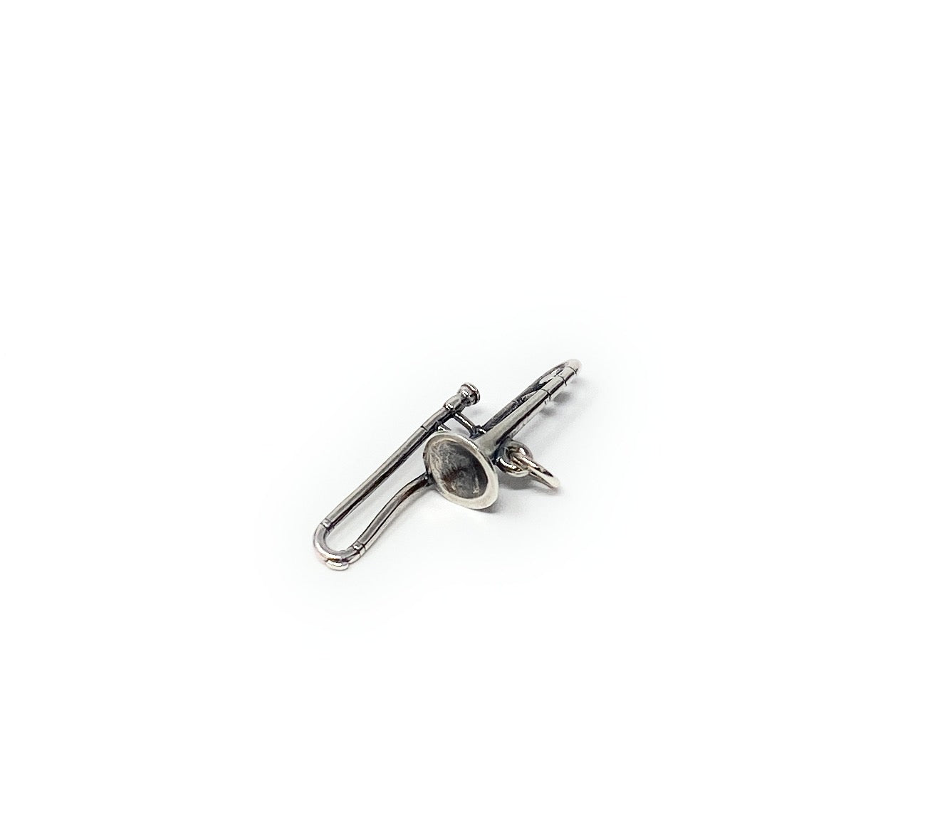 Vintage 925 Silver 3D Trombone Charm