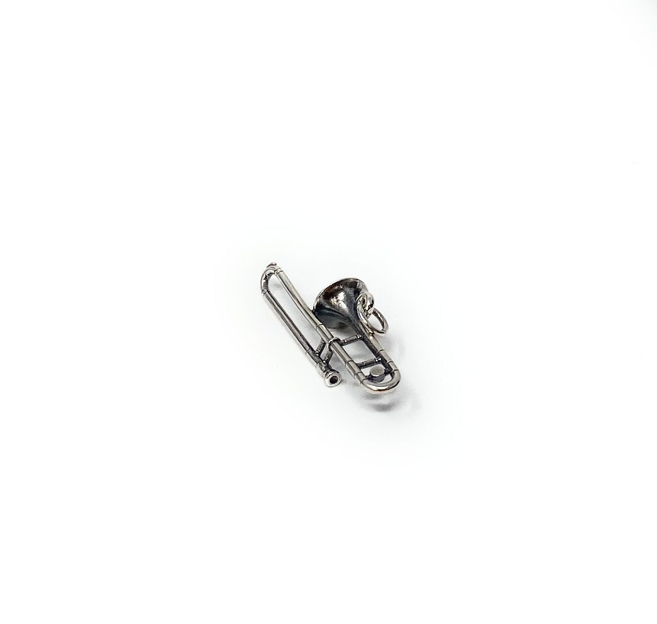 Vintage 925 Silver 3D Trombone Charm