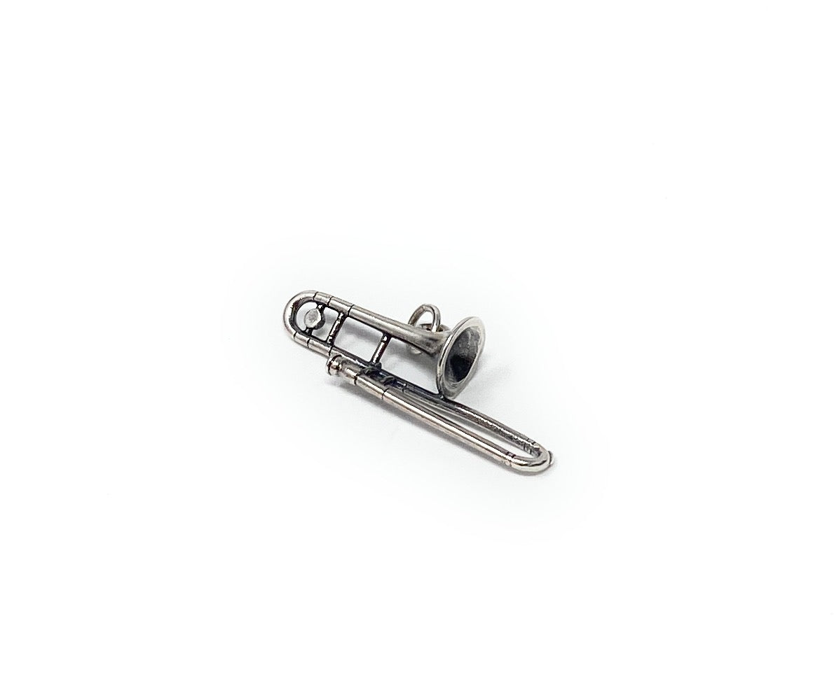 Vintage 925 Silver 3D Trombone Charm
