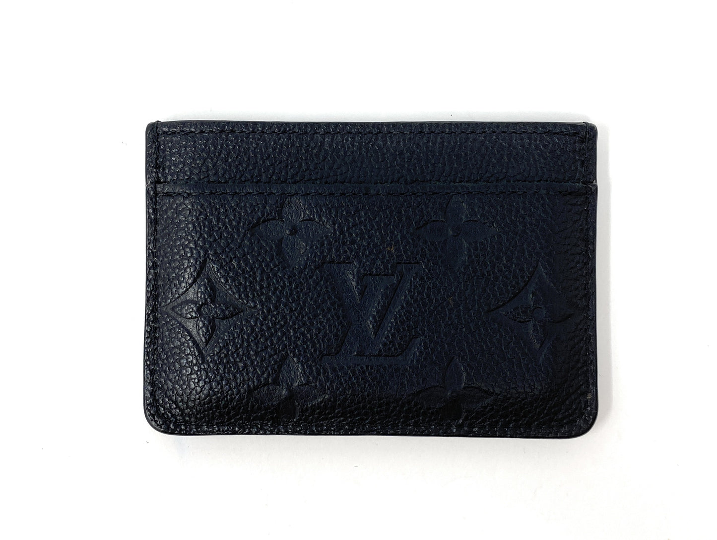 LV Black Monogram Card Holder Empreinte Leather with Box
