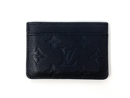 LV Black Monogram Card Holder Empreinte Leather with Box