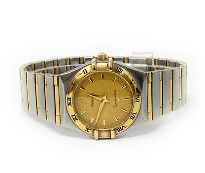 Ladies Omega Constellation Full Bar 18K Gold & S. Steel Watch 25mm #90778416
