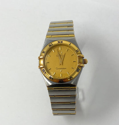 Ladies Omega Constellation Full Bar 18K Gold & S. Steel Watch 25mm #90778416