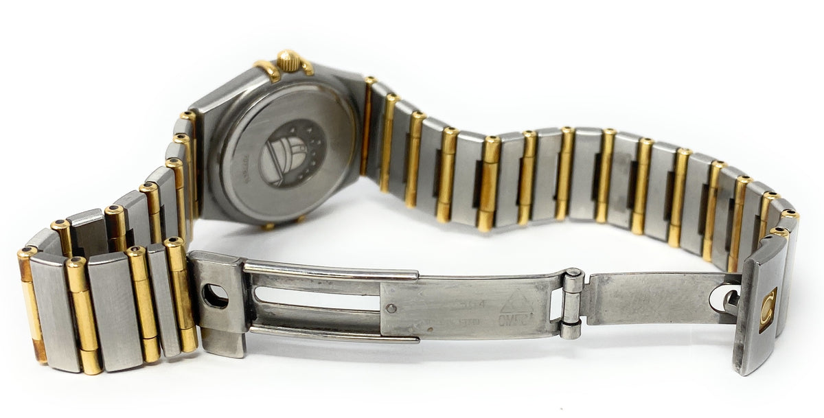 Ladies Omega Constellation Full Bar 18K Gold & S. Steel Watch 25mm #90778416