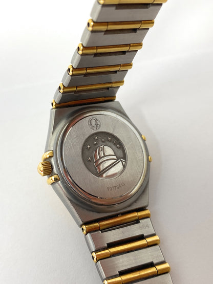Ladies Omega Constellation Full Bar 18K Gold & S. Steel Watch 25mm #90778416