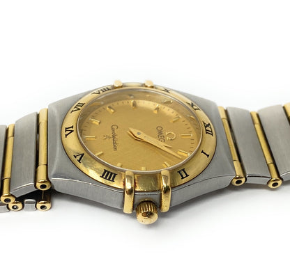 Ladies Omega Constellation Full Bar 18K Gold & S. Steel Watch 25mm #90778416