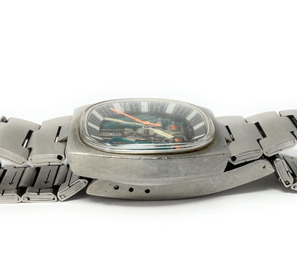 Bulova Accutron Spaceview TV Model MVT 214 # 7396 Men's S. Steel Watch 7.5 Wrist