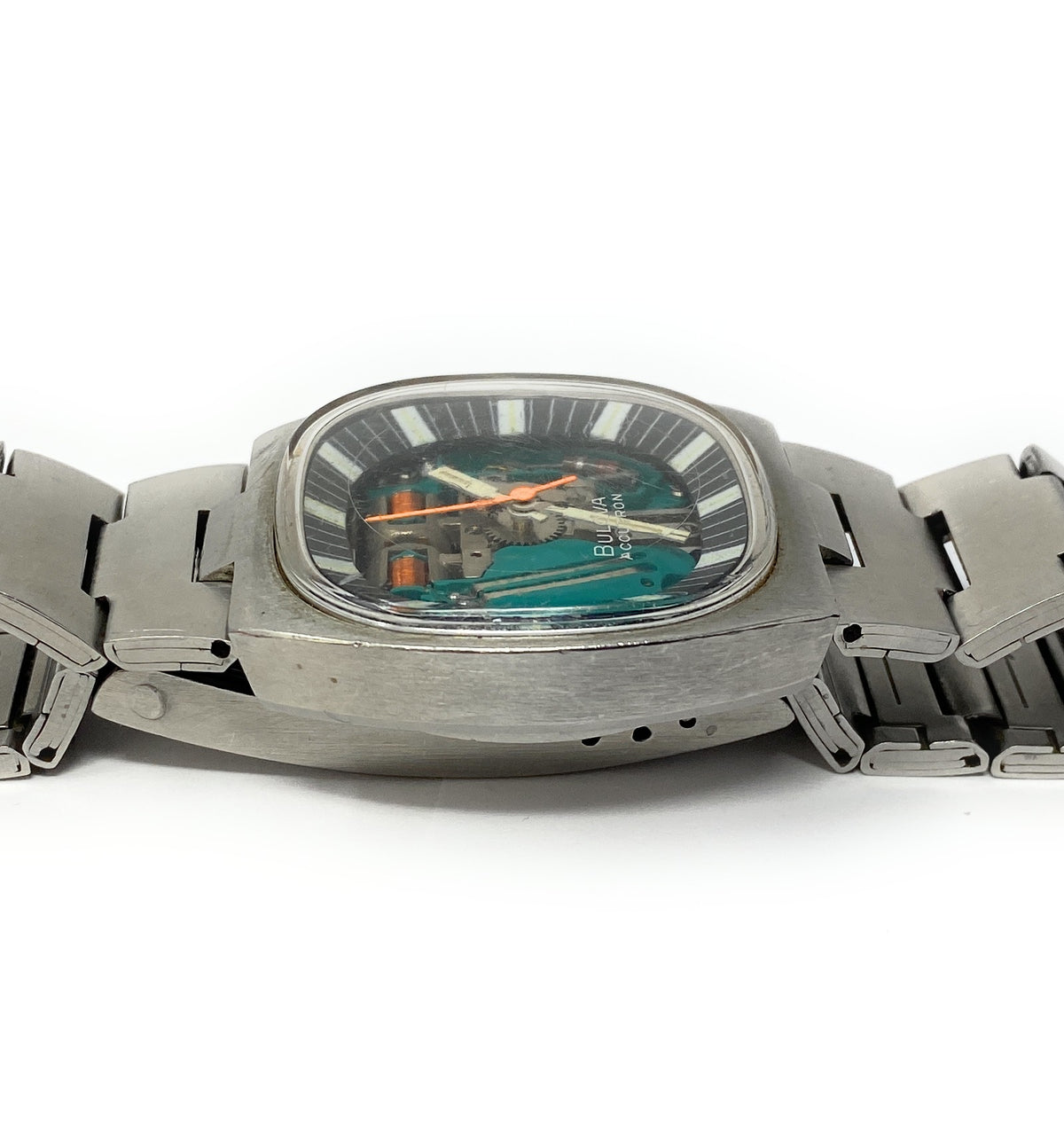 Bulova Accutron Spaceview TV Model MVT 214 # 7396 Men's S. Steel Watch 7.5 Wrist