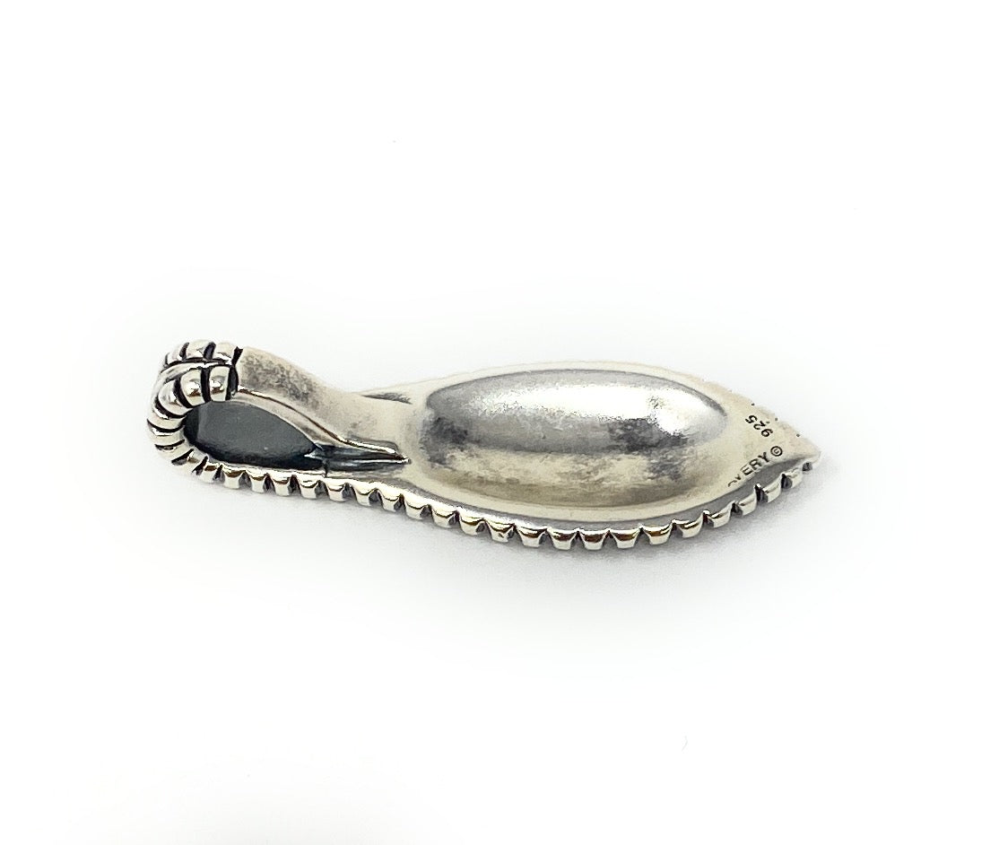 James Avery Retired 925 Beaded Edge Drop Pendant