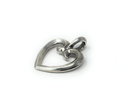 James Avery Retired Sterling Silver Scroll Heart Pendant