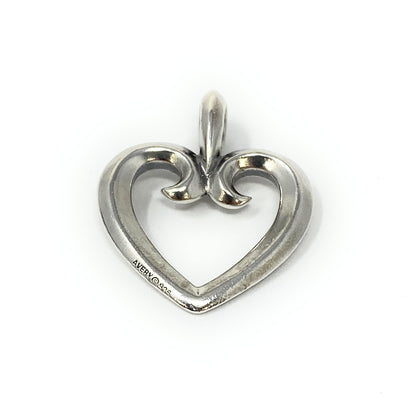 James Avery Retired Sterling Silver Scroll Heart Pendant