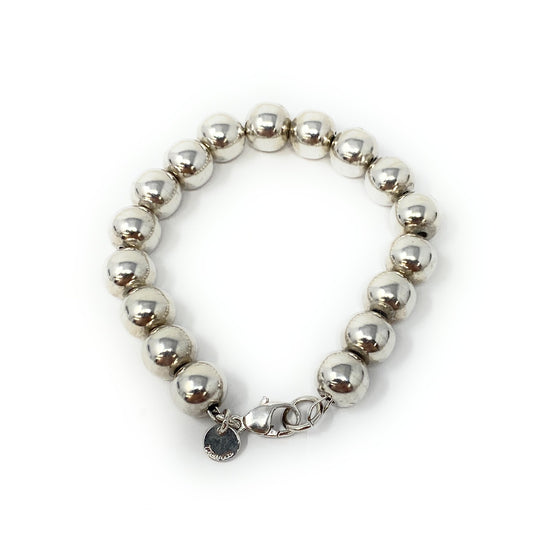 Tiffany & Co. Sterling Silver Large Beaded Bracelet Size 6.5-7in