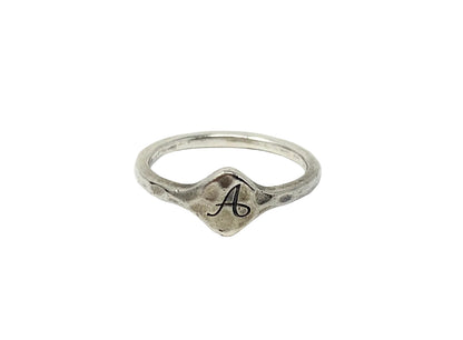 James Avery Retired Petite Initial A  Signet Ring Size 5.5 Sterling Silver