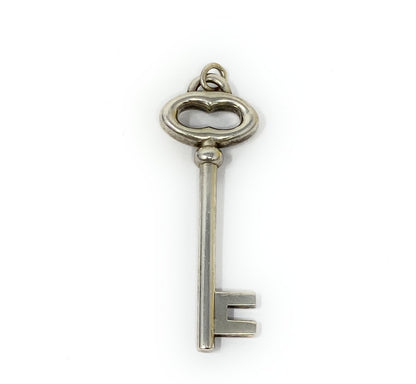 Tiffany & Co. Sterling Silver Oval Key Pendant Necklace 2in