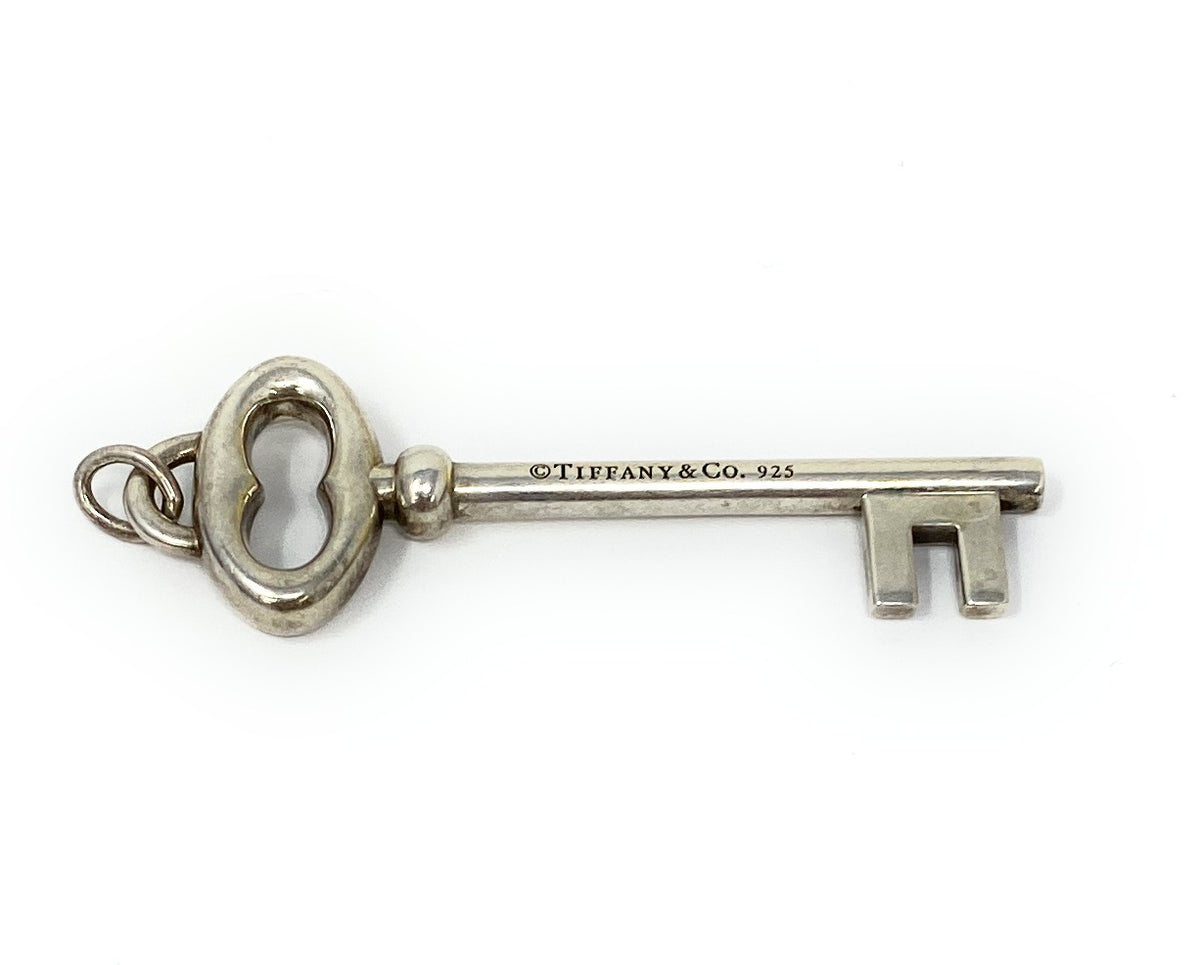 Tiffany & Co. Sterling Silver Oval Key Pendant Necklace 2in