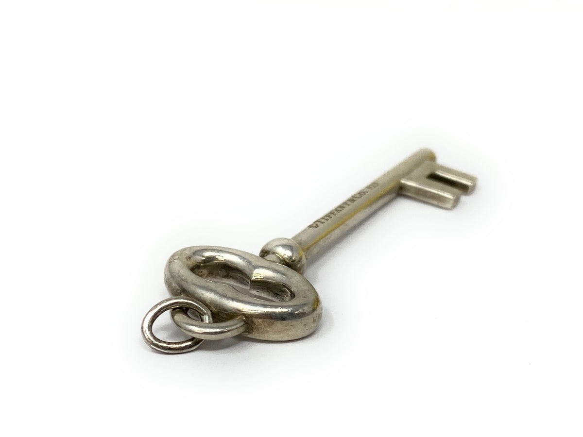 Tiffany & Co. Sterling Silver Oval Key Pendant Necklace 2in