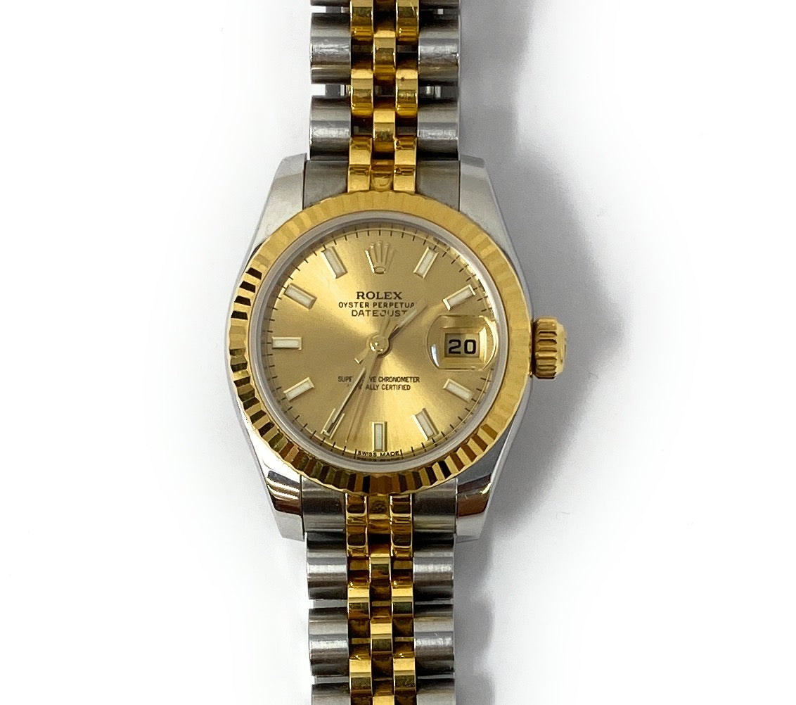Rolex Oyster Perpetual Datejust Ladies Two Toned Watch 179173