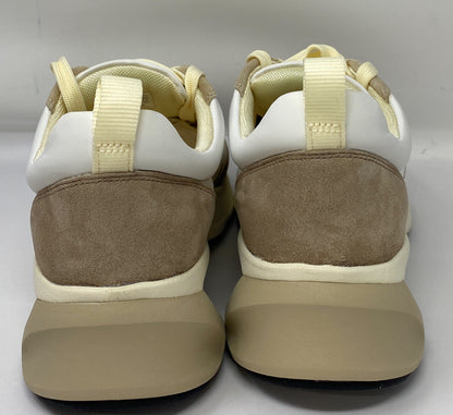 Tory Burch T Monogram Good Luck Trainer Sneaker Ivory Suede & White Size 8.5
