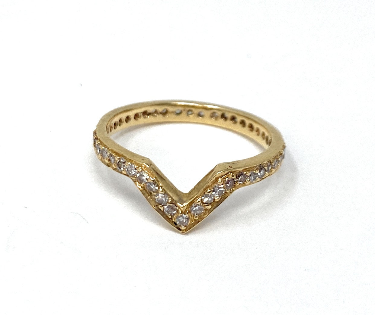 14k Gold Marquee Solitaire Diamond  Ring Set