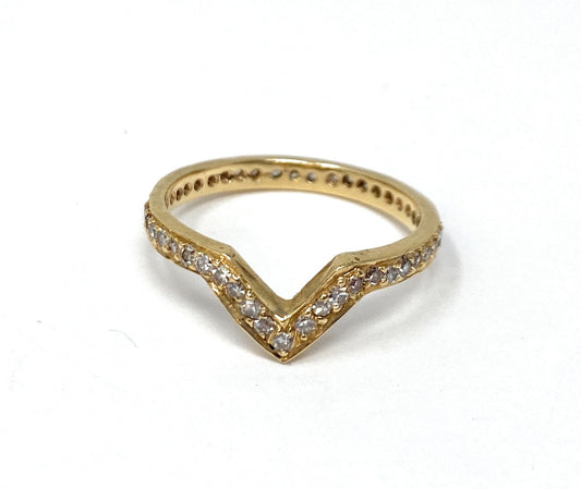 14k Gold Marquee Solitaire Diamond  Ring Set