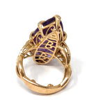 18k Gold Diamond and Purple Stone Ring 10.3g