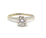14k .80pt VS2 F Color Round Diamond Ring Size 7.5