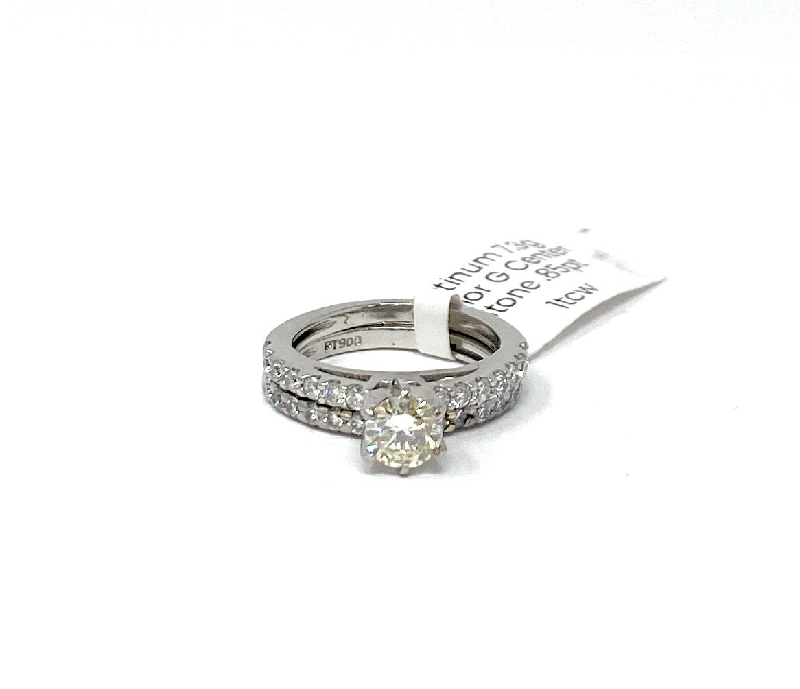 Platinum 7.3g Color G Center Stone .85pt 1tcw