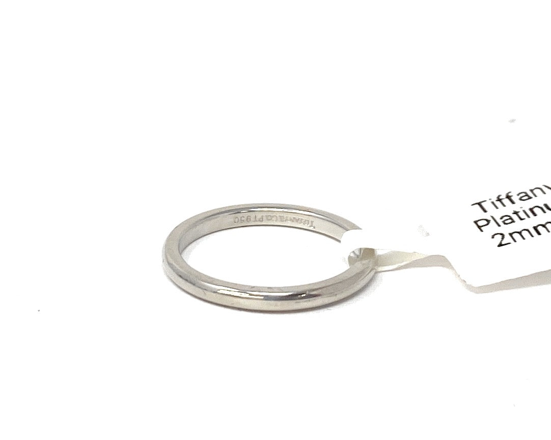 Tiffany & Co. Platinum Band 2mm Size 6.5
