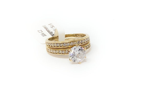10k CZ Engagement Ring Set Size 5 | 3.5g