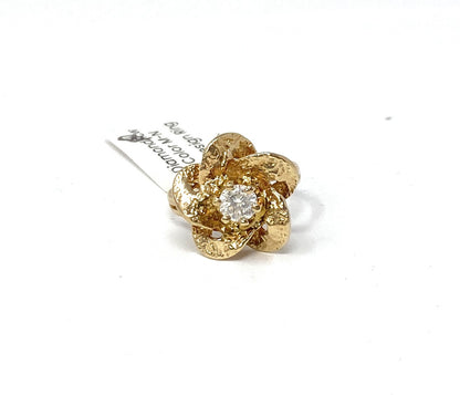 14k Diamond .05tcw SI1 Color M-N Rose Design Ring Size 6.5 | 4.8g