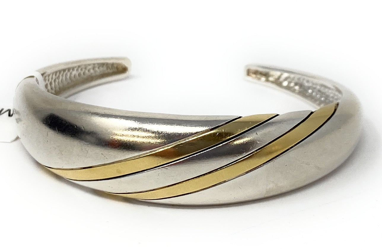 Cartier Cuff Bangle Bracelet 18k & 925 Two Toned
