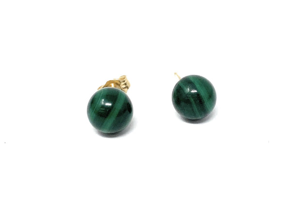 14k Green Stone Earrings 2.4g